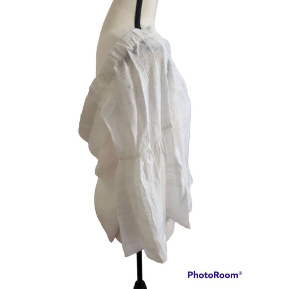 1. STATE Sz L Off the Shoulder White Blouse With Bell Sleeves New - Picture 4 of 8